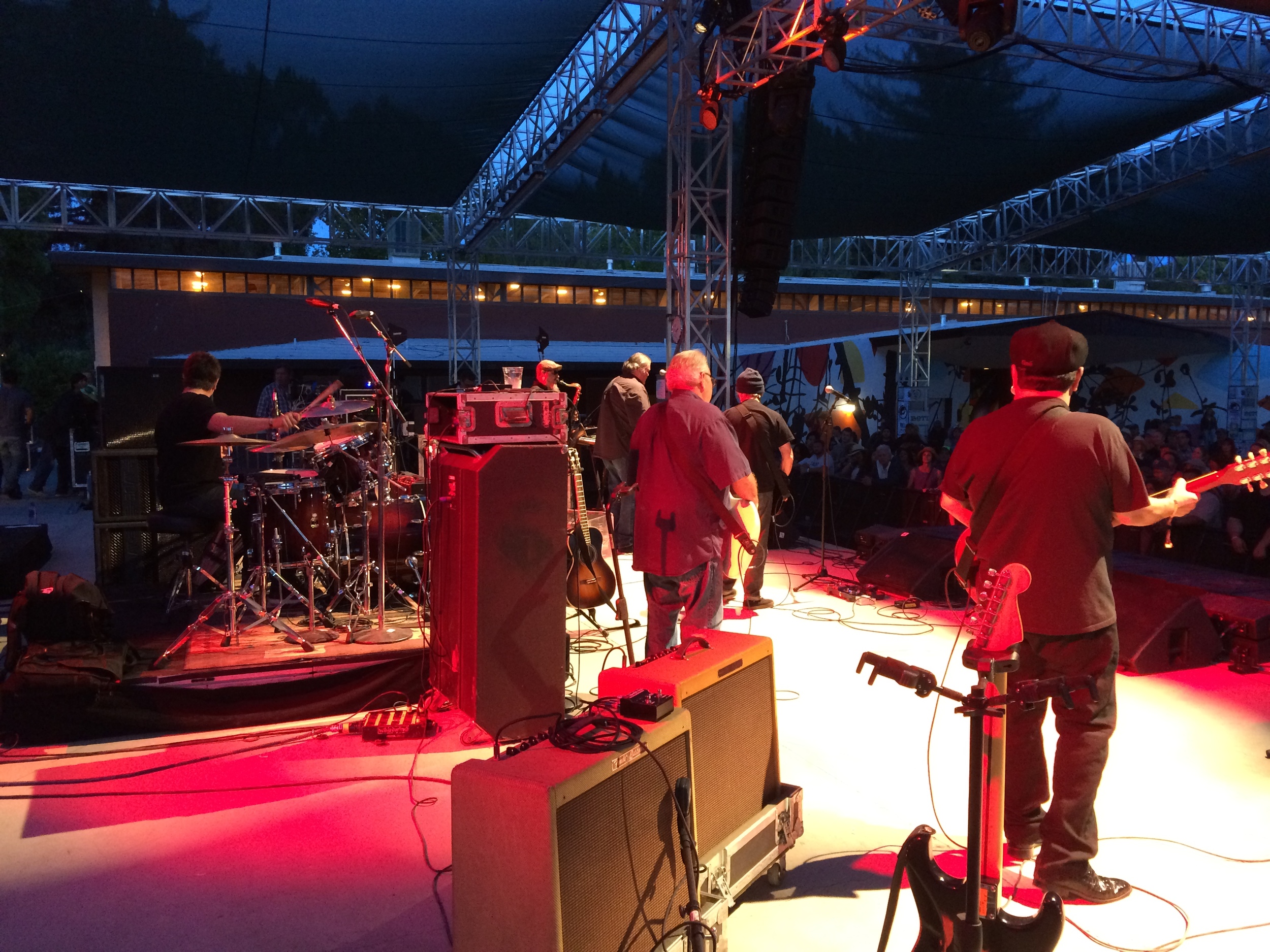 Working the stage right office with Los Lobos