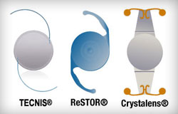 Various types of presbyopia-correcting intraocular lenses.