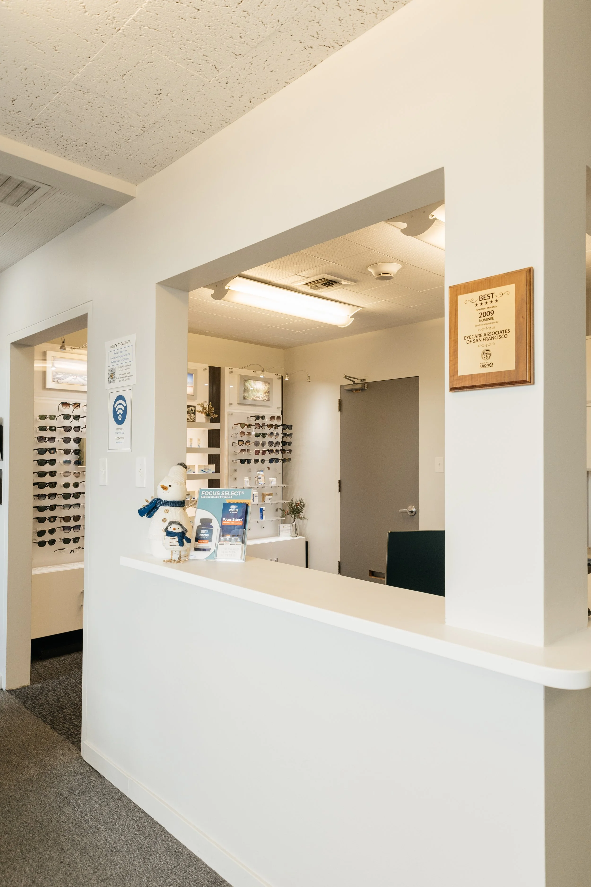 Reception area at Eyecare Associates of San Francisco