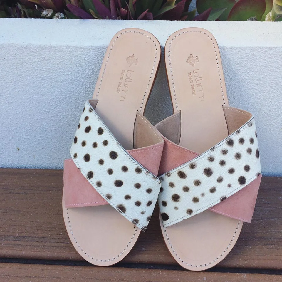 ARUBA- Pink suede and pony hair leather