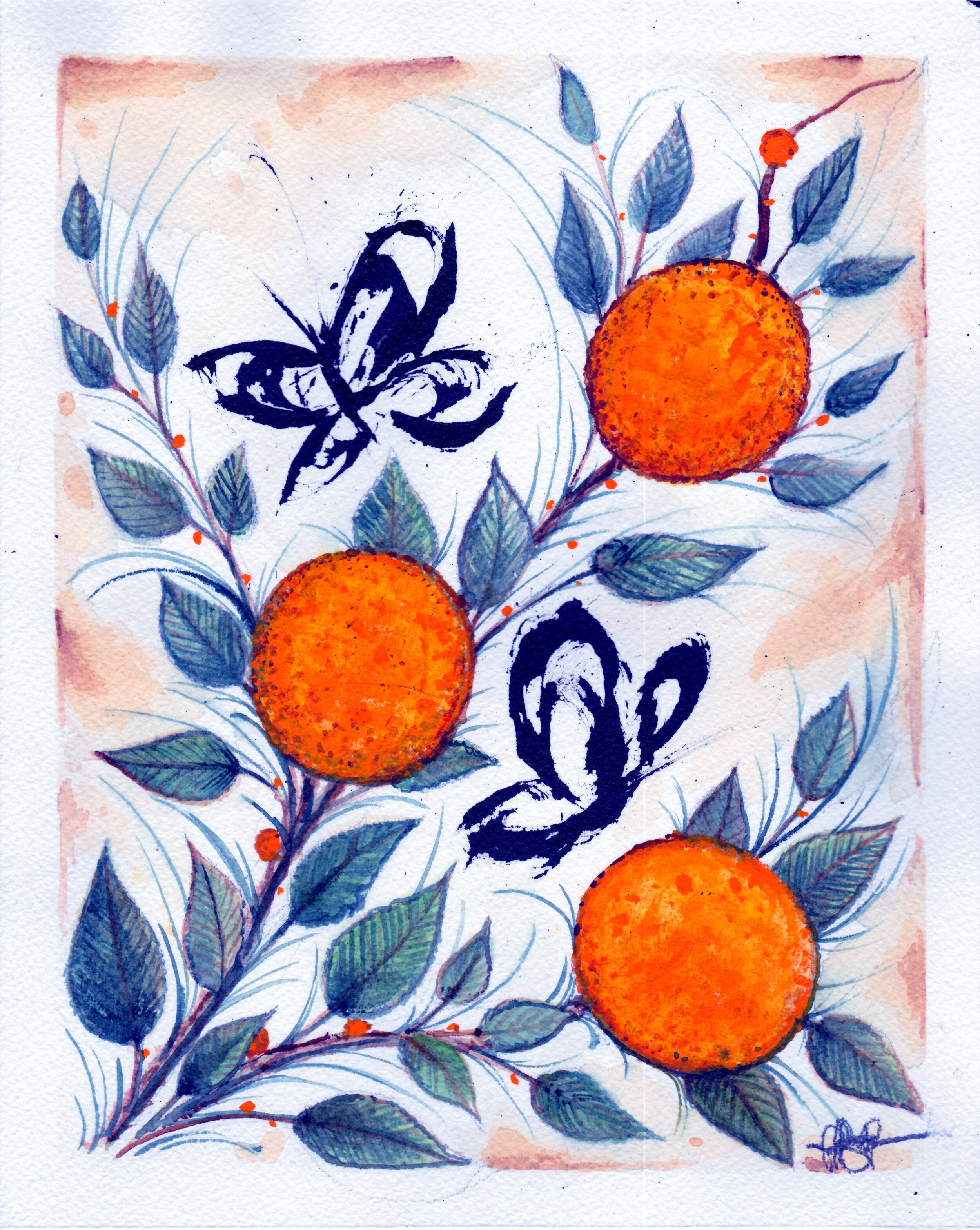 Jeffery-Page-Portfolio-Los-Angeles-Artisit-Tattoo-Avant-Garde-Provocateur-LA-DTLA_South-Bay-California-Morning-Coffee-Projects-Orange-Tree-Butterflies-Oranges.jpeg