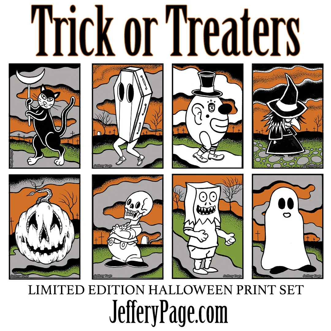 Trick or Treaters  Limited Edition 2020 Halloween Mini Art Print Set