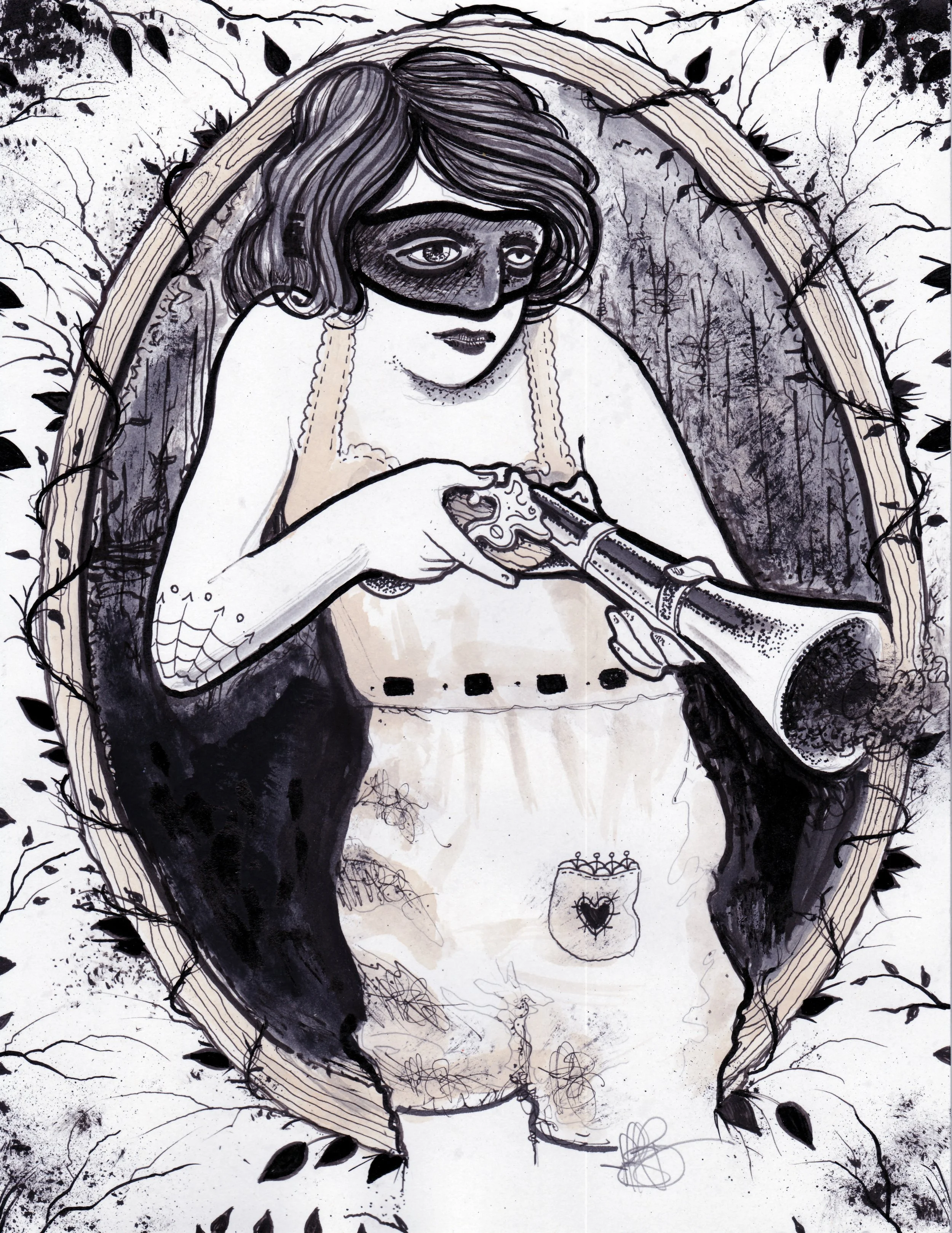 Jeffery-Page-Portfolio-Los-Angeles-Artisit-Tattoo-Avant-Garde-Provocateur-LA-DTLA_South-Bay-California-Morning-Coffee-Projects-Shotgun-Gun-Annie-Lady.jpeg