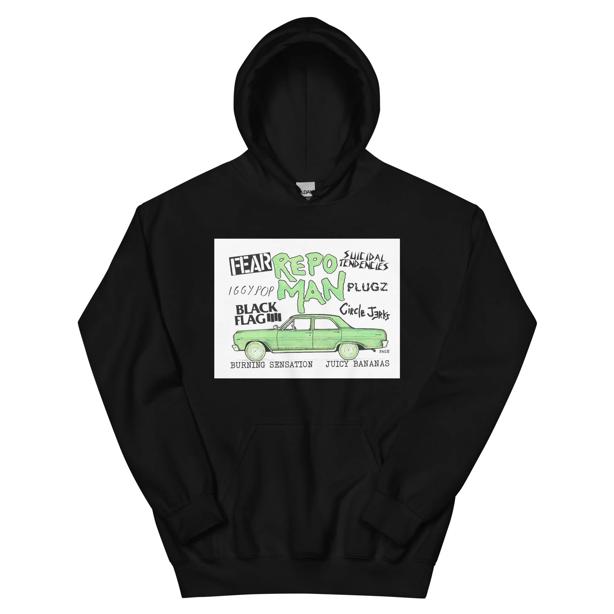 Repo Man Punk Rock Flyer Hoodie by Jeffery Page
