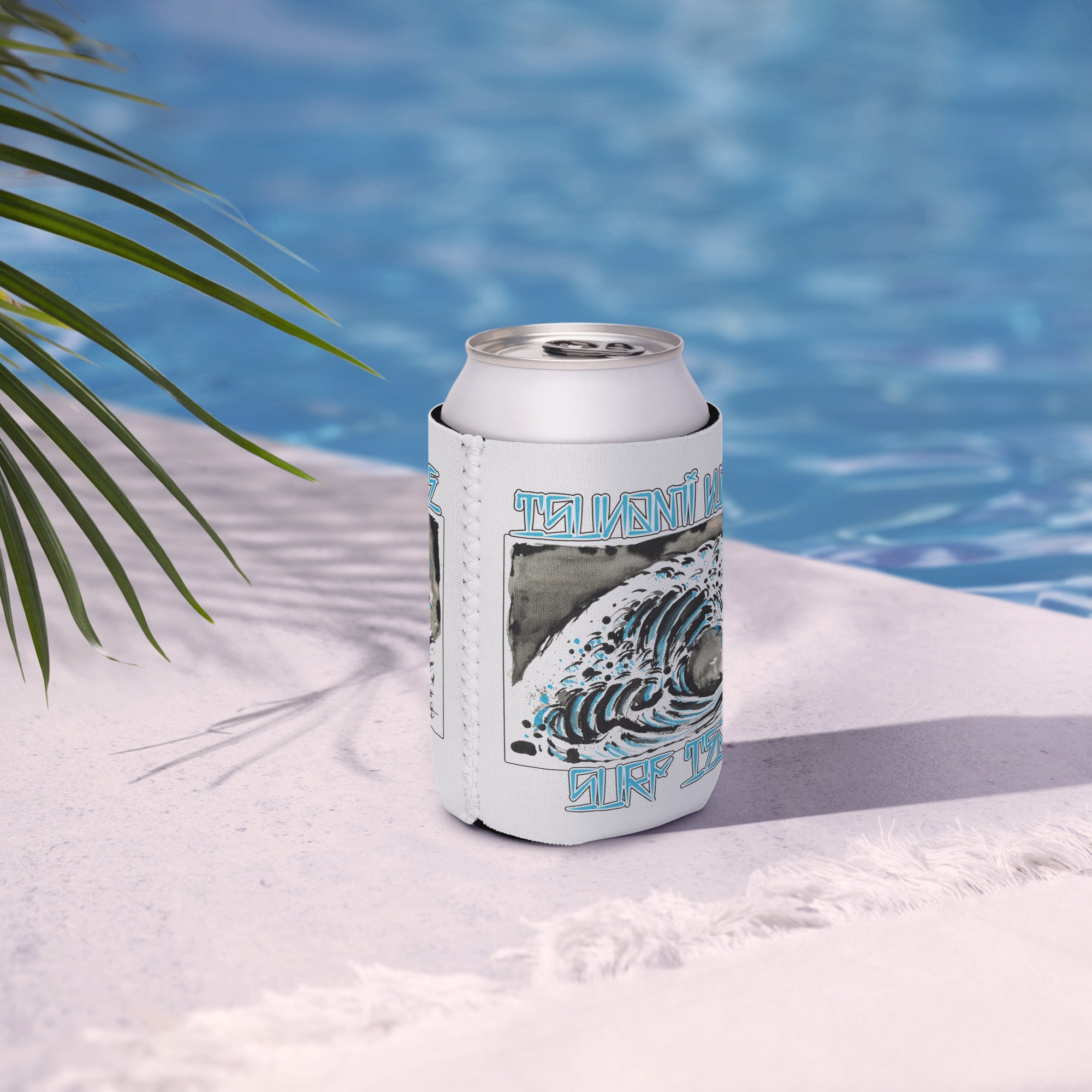 Awesome Beach Pool Lake Booze Coozie cooler for cold drinks by Jeffery Page & Friends