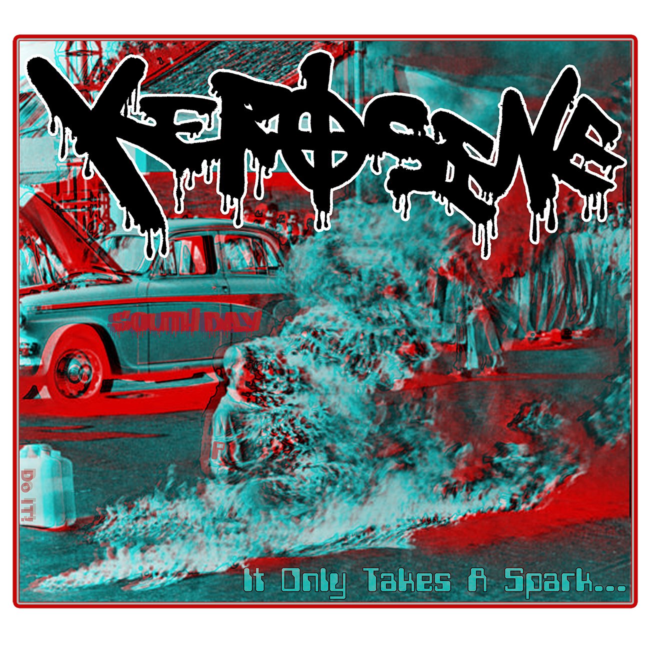 Kerosene South Bay Punk Rock 3D Monk Logo by Jeffery Page H.C. Nightshade Artwork