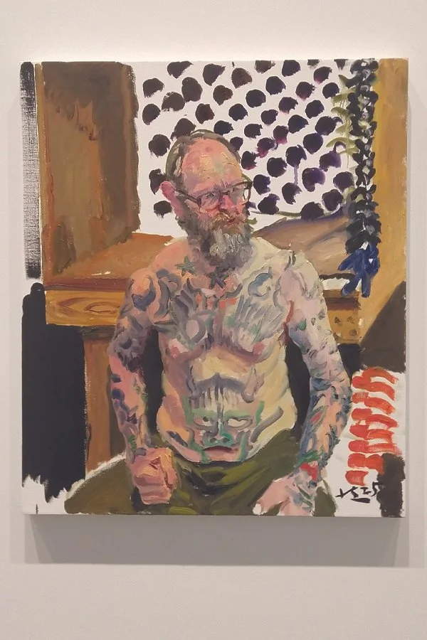 John & His Tattoos ©2026 Liu Xiaodong Lisson Gallery Los Angeles, CA the Host John Macintyre photo by Jeffery Page