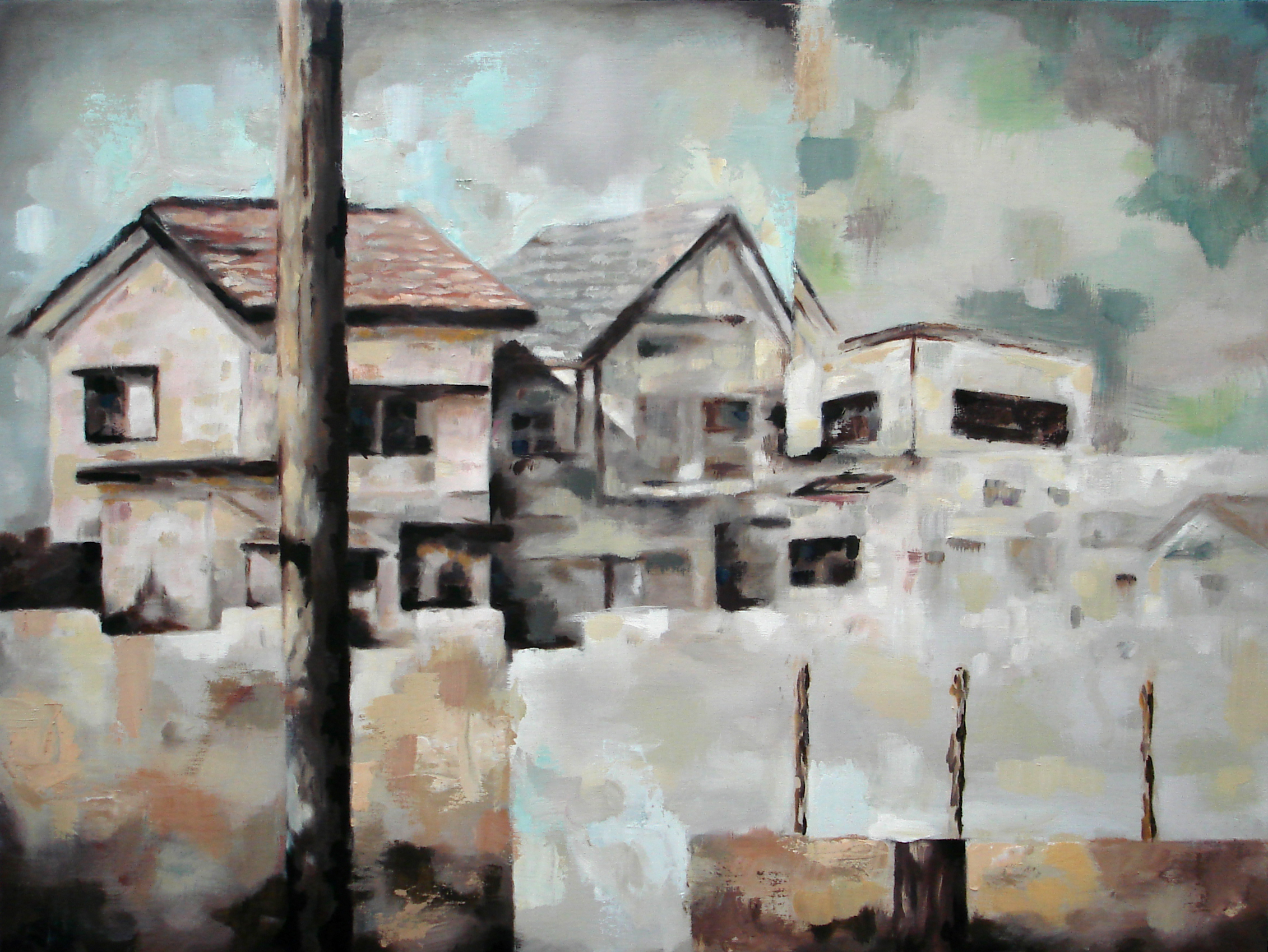  "Retrospect I"    oil on wood panel    24” x 32”    2010  