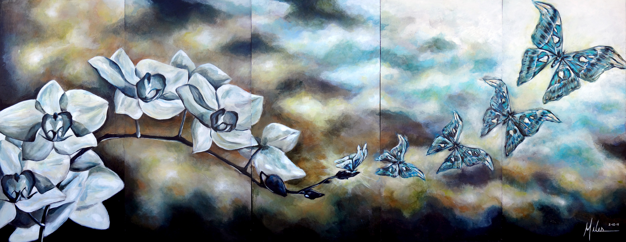  “Metamorphosis V”  acrylic on canvas  36” x 90”  2011 