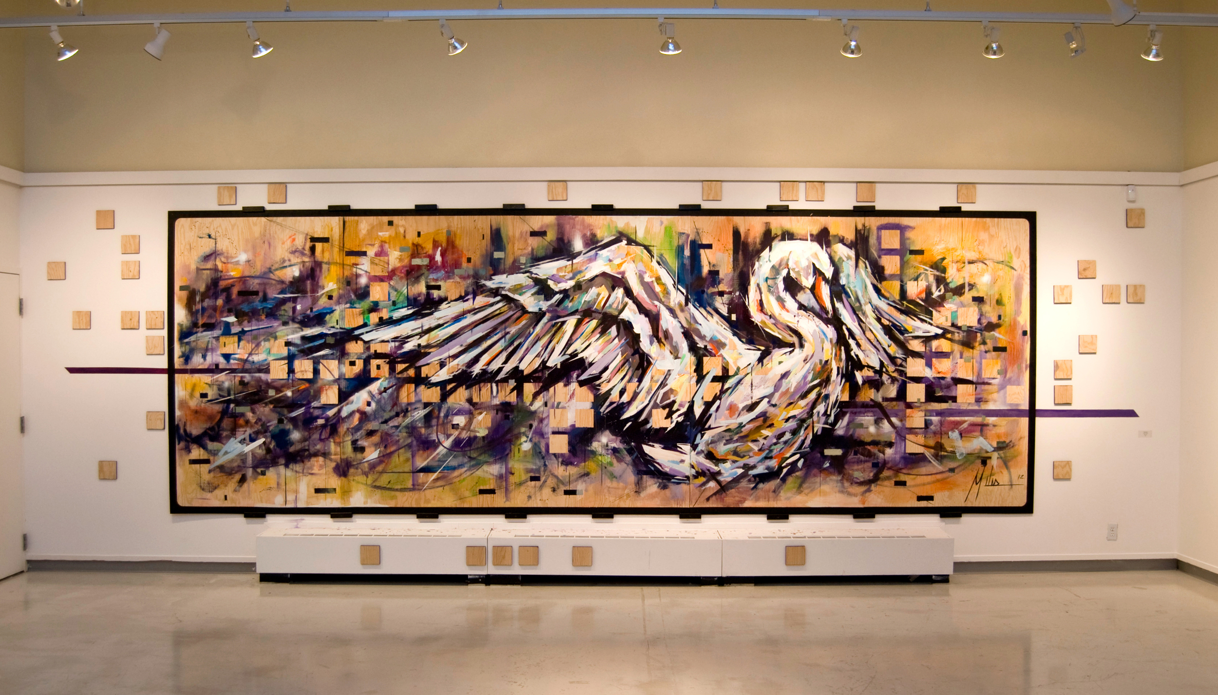  “Swan Song”  acrylic on wood panel  240” x 84”  2012  $7000 