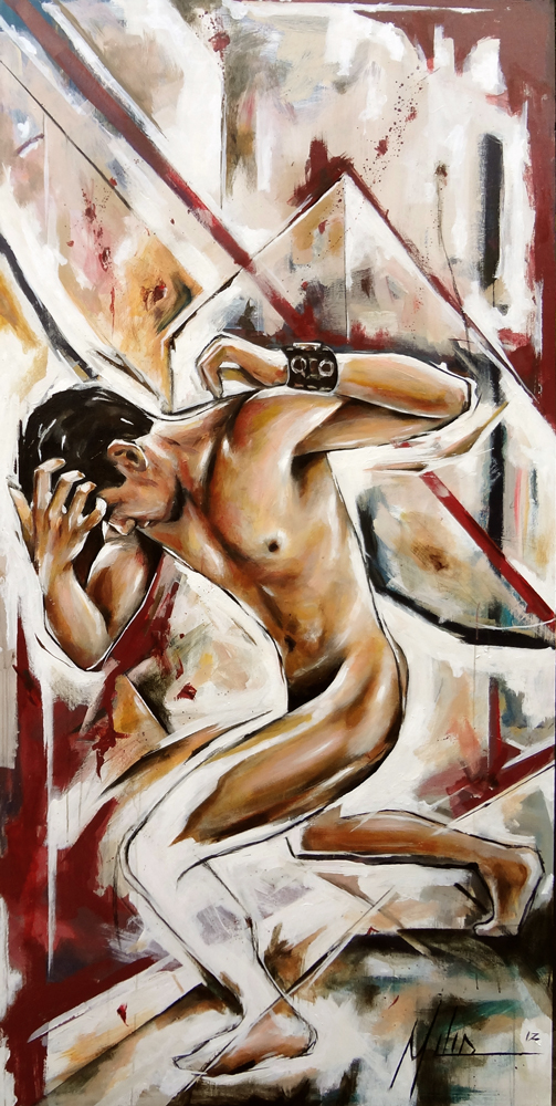    
    
 
 
 
 
 
 
 
 
 
 
   
    
  
      “The Weight and the Scars”  Acrylic on wood panel  48” x 96”  2012  $2600 