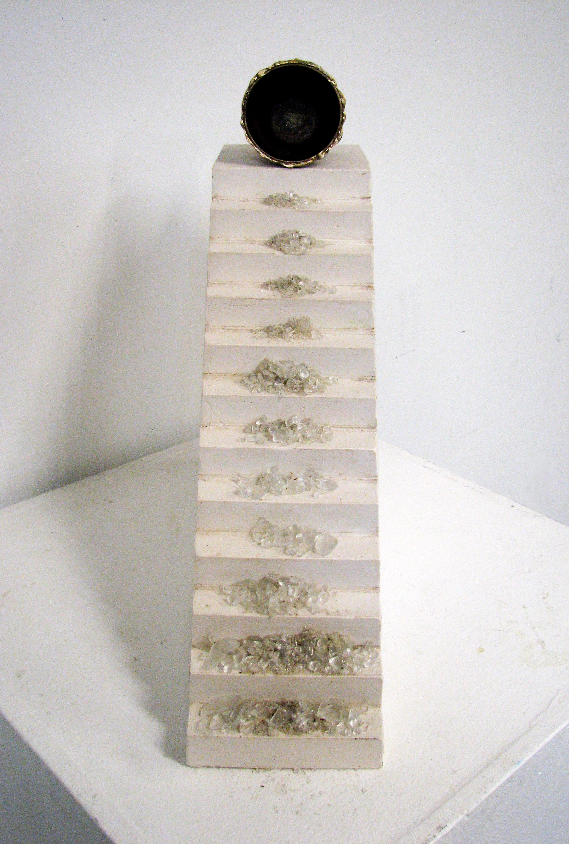  “The Only Requirement”  cast bronze, glass, and plaster  18” x 6” x 20”  2009 