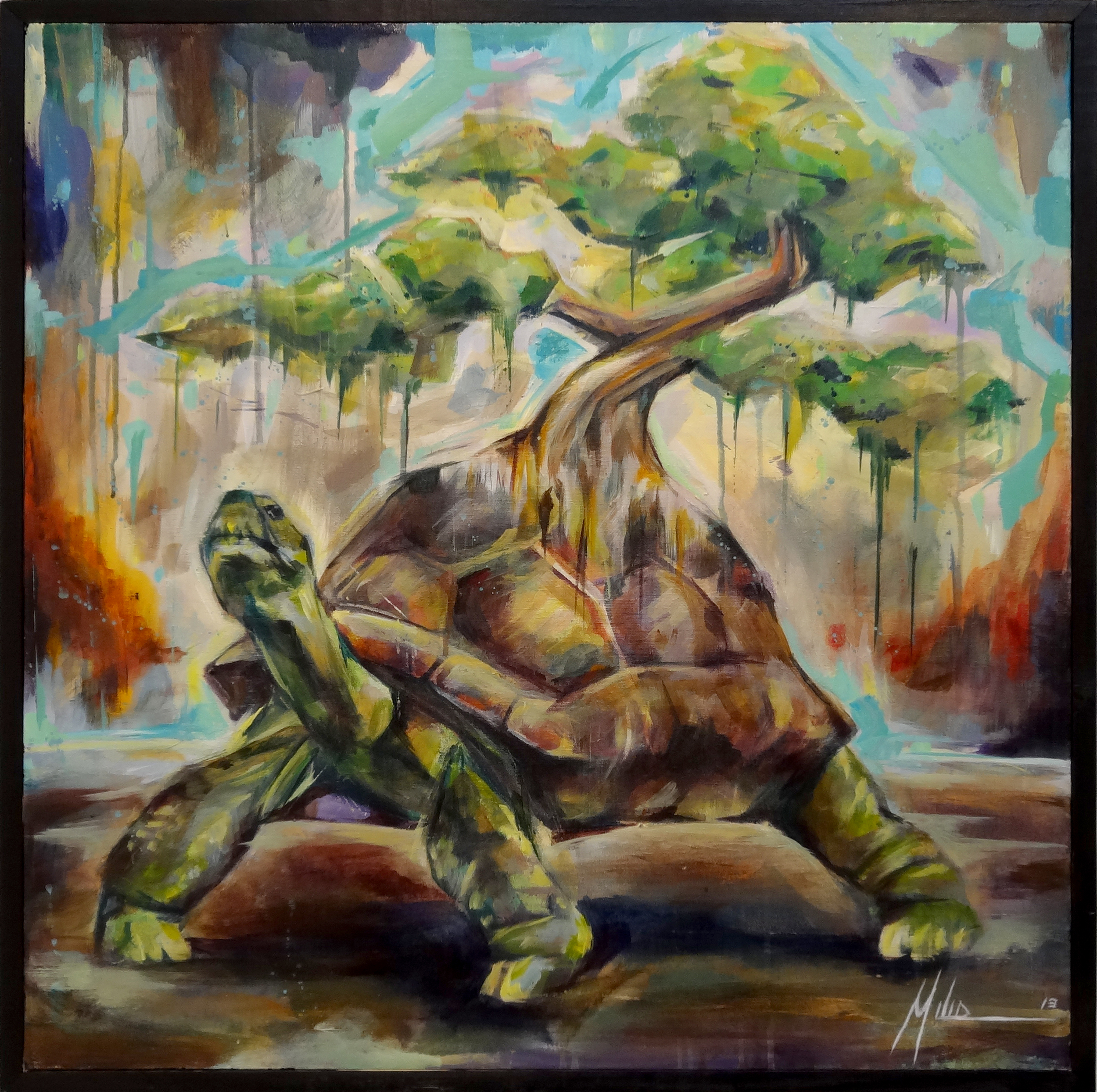  World Tortoise  acrylic on canvas  30” x 30”  2013 