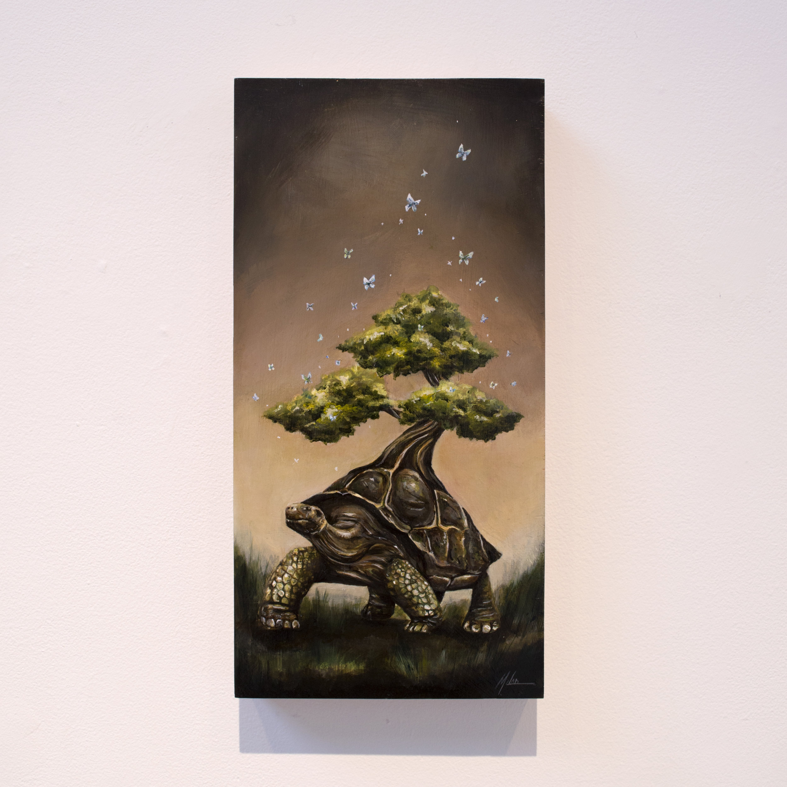   World Tortoise   acrylic on panel  8” x 16” 