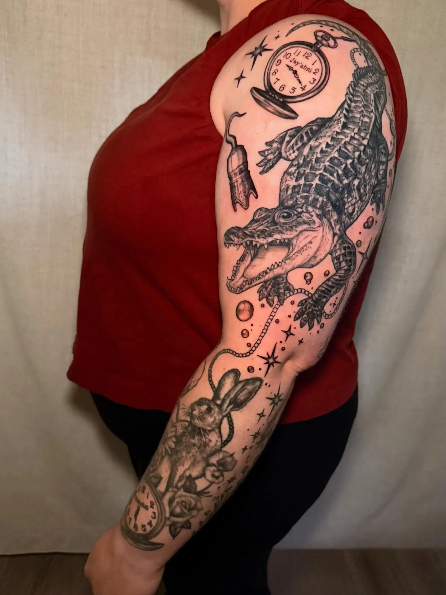 It&rsquo;s been such a cool opportunity to develop this sleeve inspired by my client&rsquo;s favorite childhood stories.  We included imagery from Peter Pan and Alice in Wonderland.  More to come!
