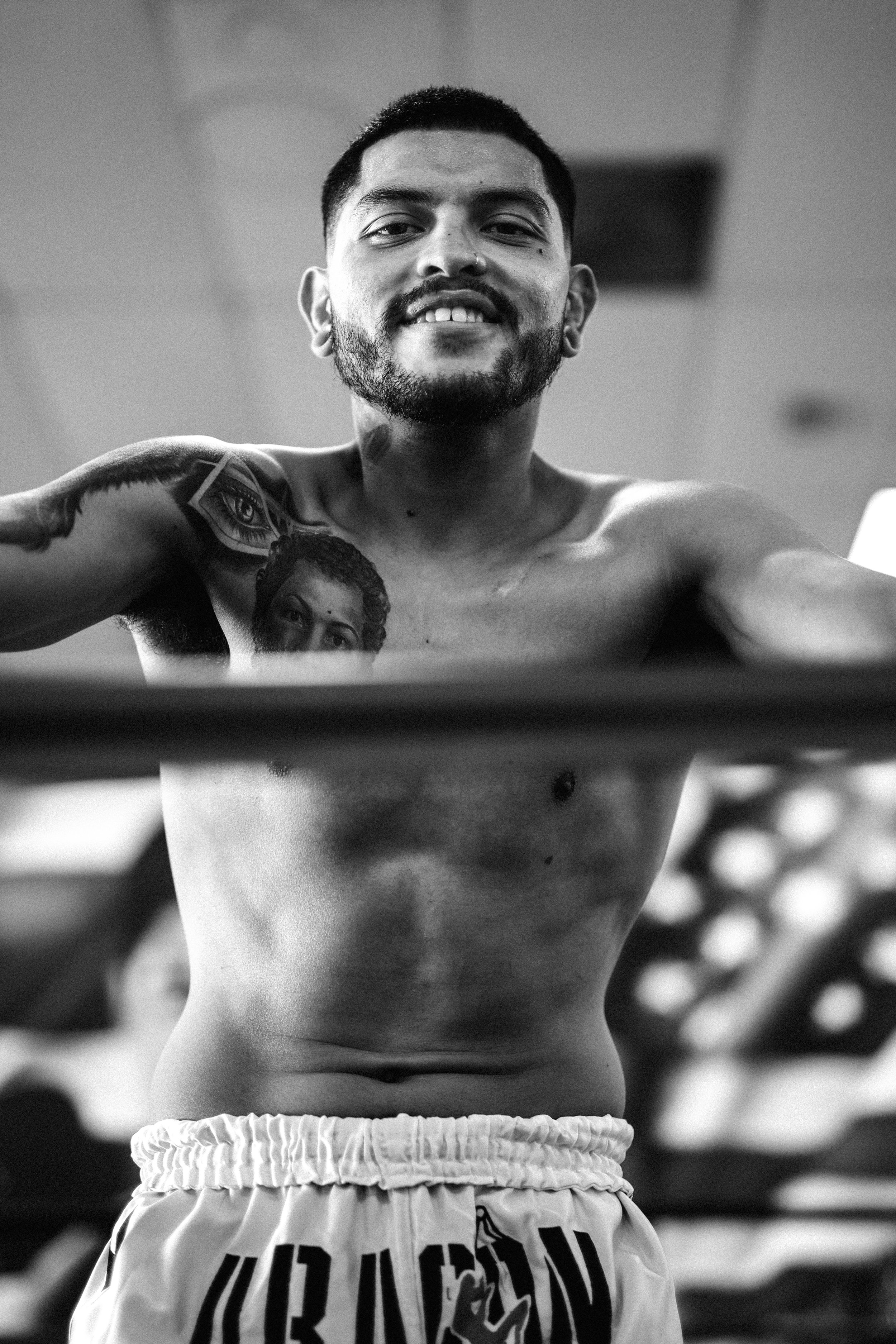 muay thai fighter portrait in the ring