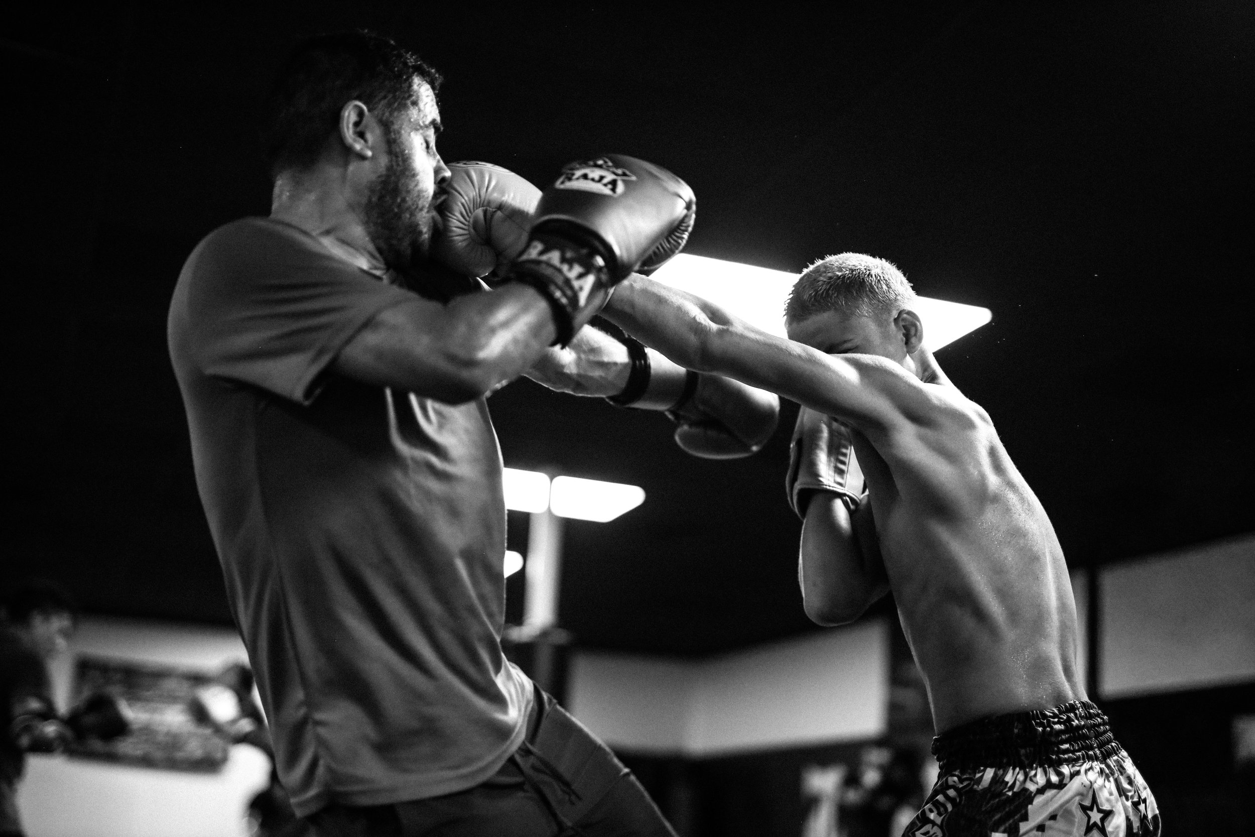 young fighter sparring
