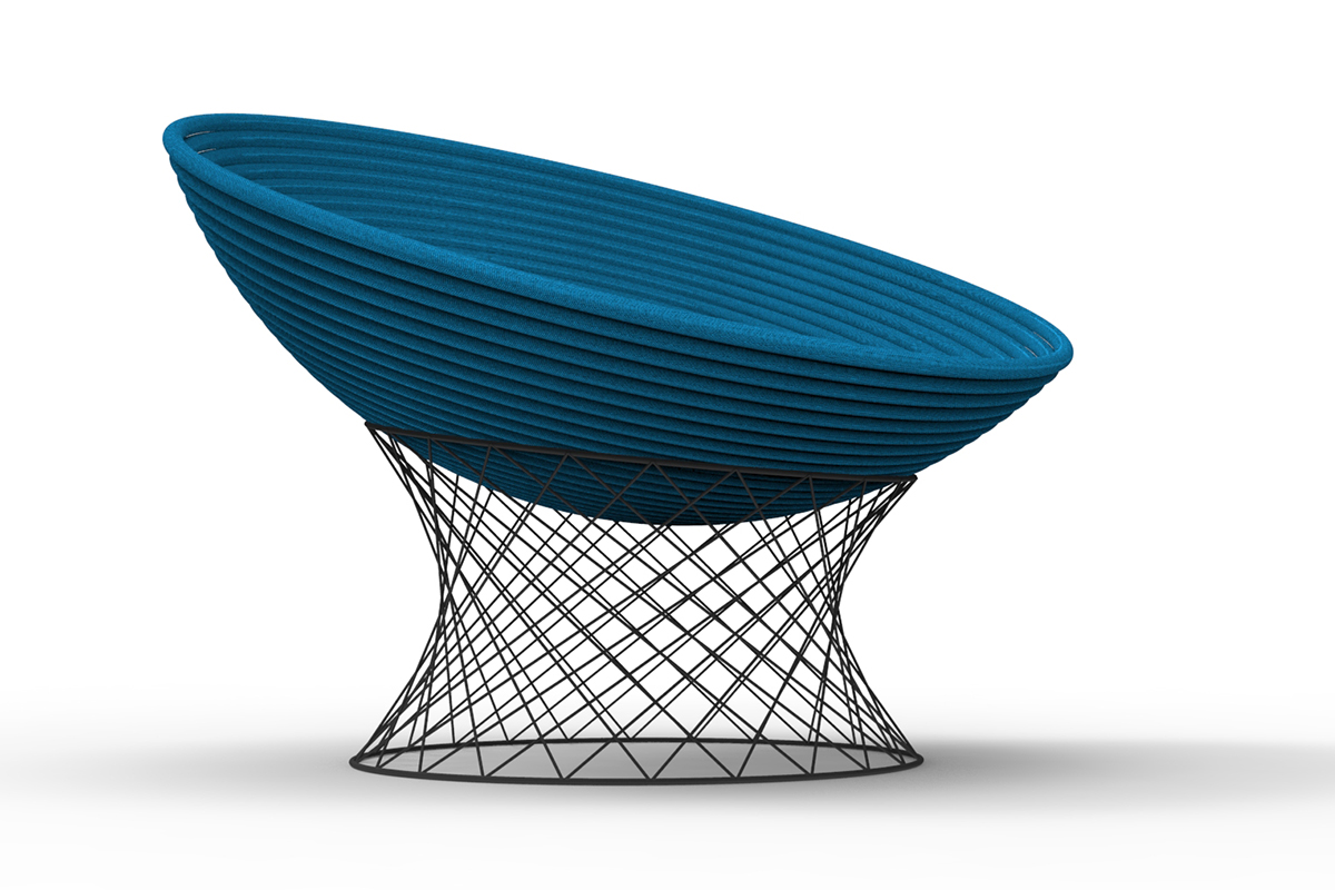  Bondi chair is a reworking of the iconic papasan chair for indoor and outdoor use. 