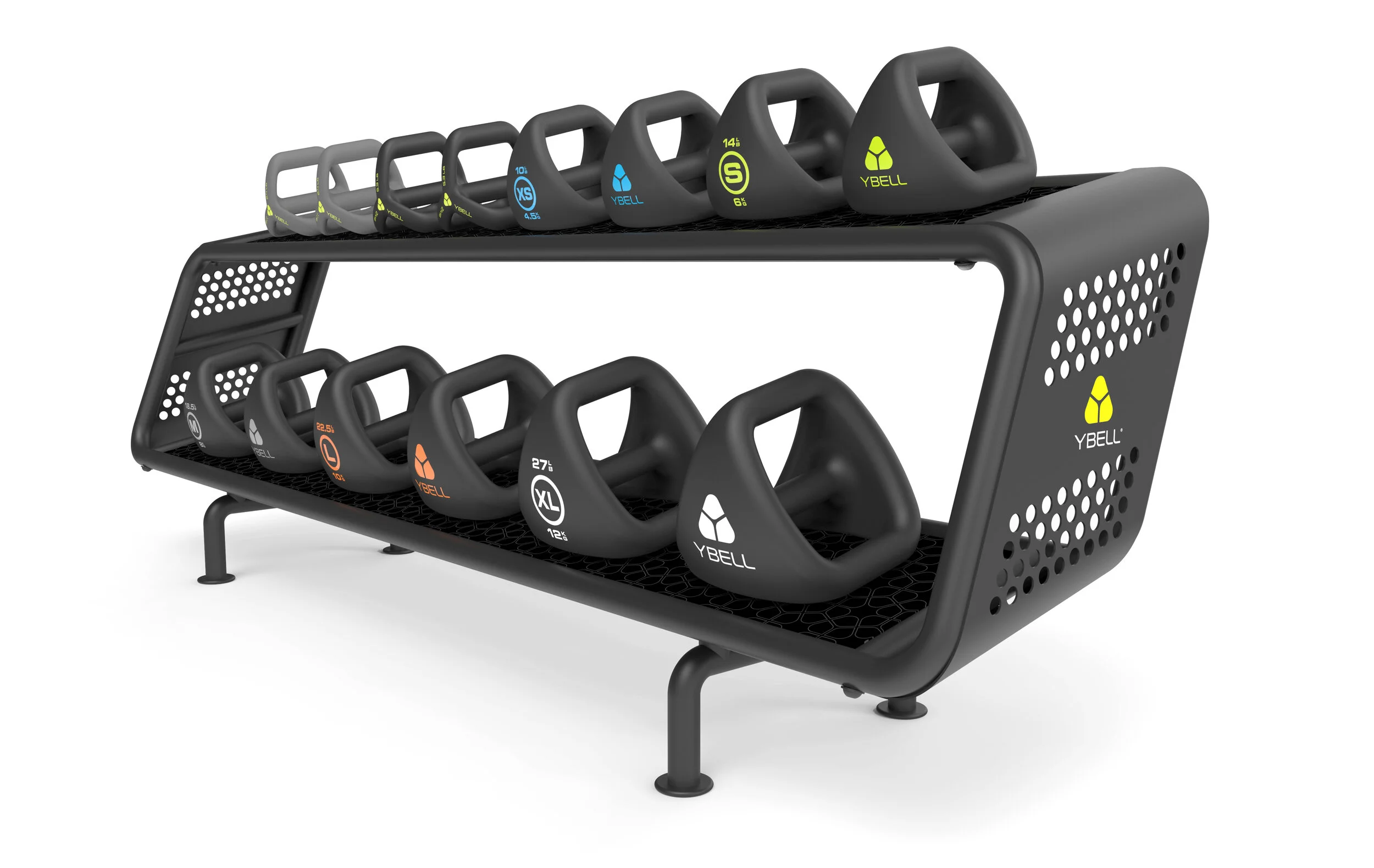  YBell Neo and Arc range on the Horizontal Rack 