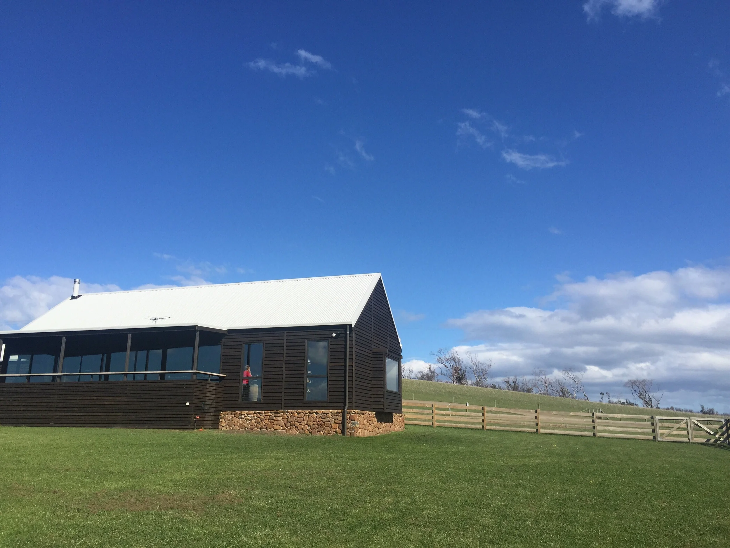 Looking up at the shed