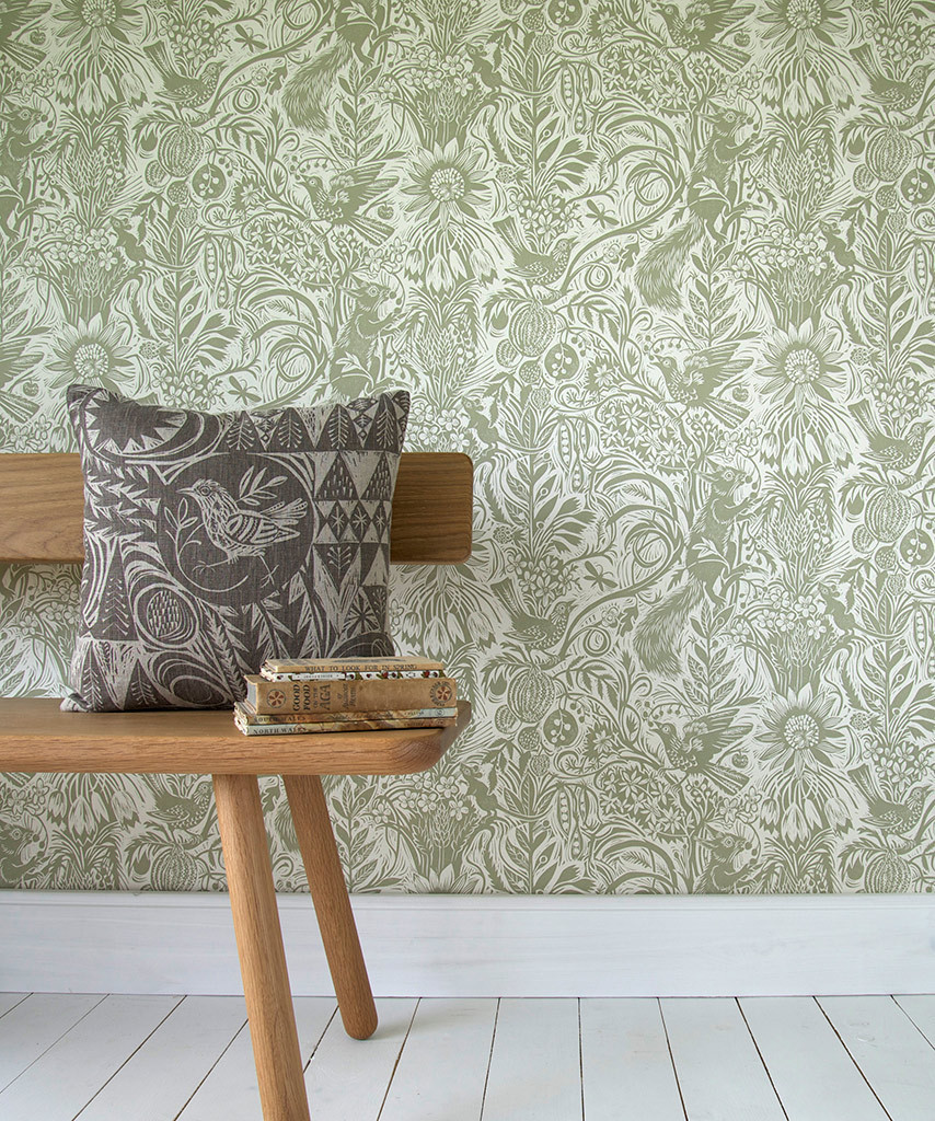 Squirrel and Sunflower by Mark Herald is another intricate linocut&nbsp;inspired design. Hours of happy gazing right here.