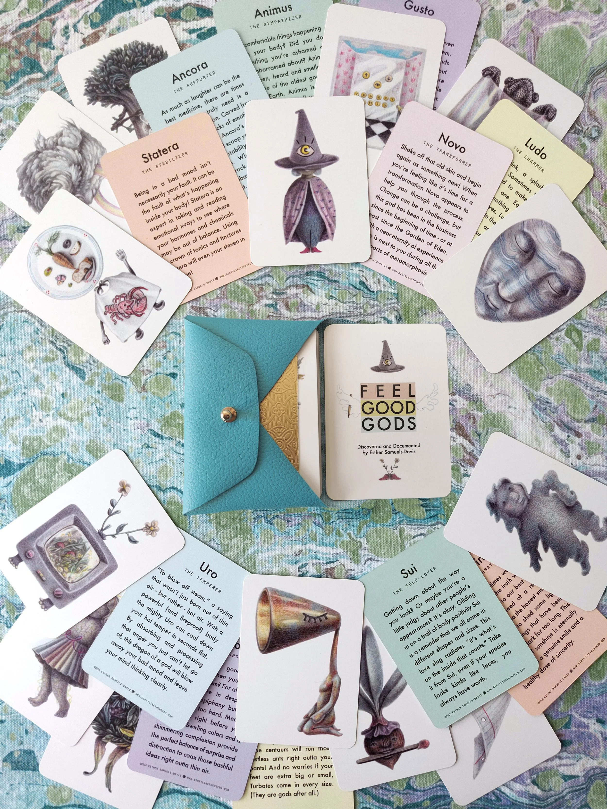 Feel Good Gods Deck- Esther Samuels-Davis - robins egg blue pouch.jpg