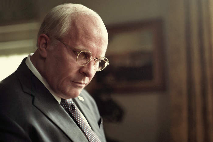 Christian Bale acting as Dick Cheney, in VICE.