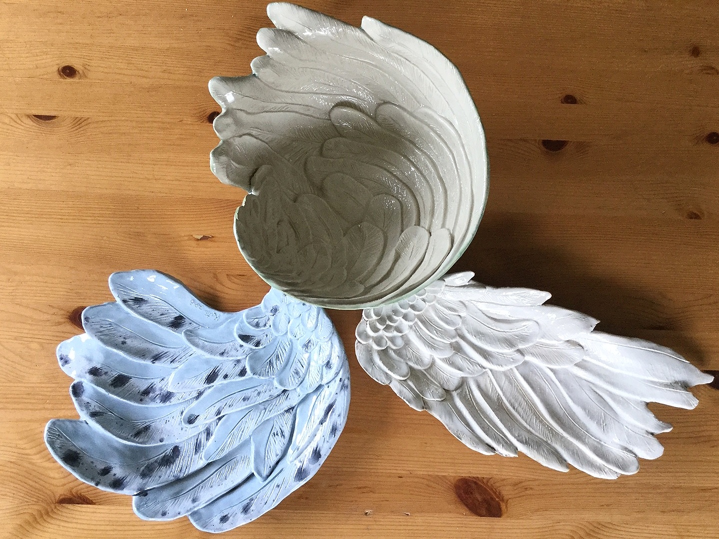 Wing Bowls, Plates, Ceramic
