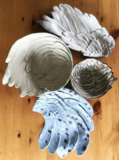Wing Bowls, Plates, Ceramic