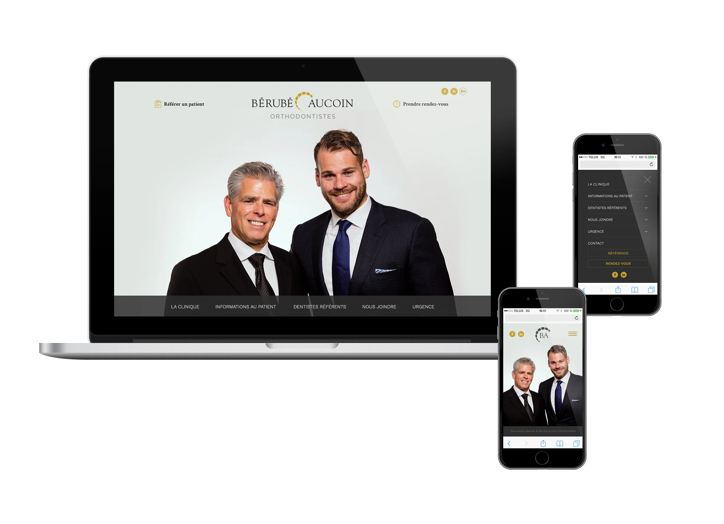 Site Web pour la clinique d'orthodontie Bérubé-Aucoin