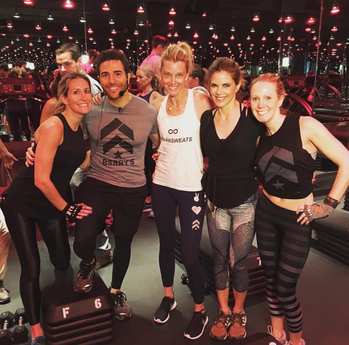 Leading by example: Joey Gonzalez, CEO of Barry's Bootcamp, with L to R: Kate Portland, Natalie Morales (The Today Show), and Cindy Gelber