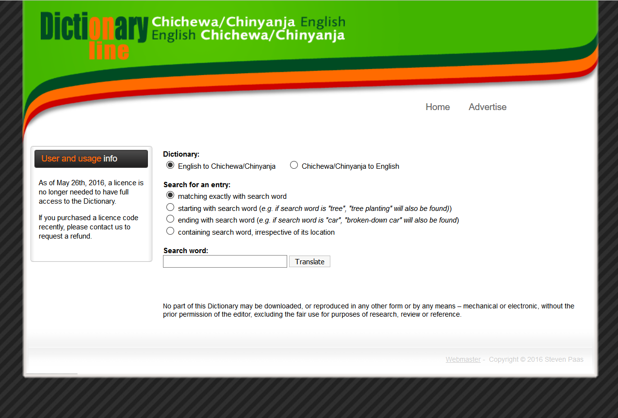 Chichewa Dictionary Online