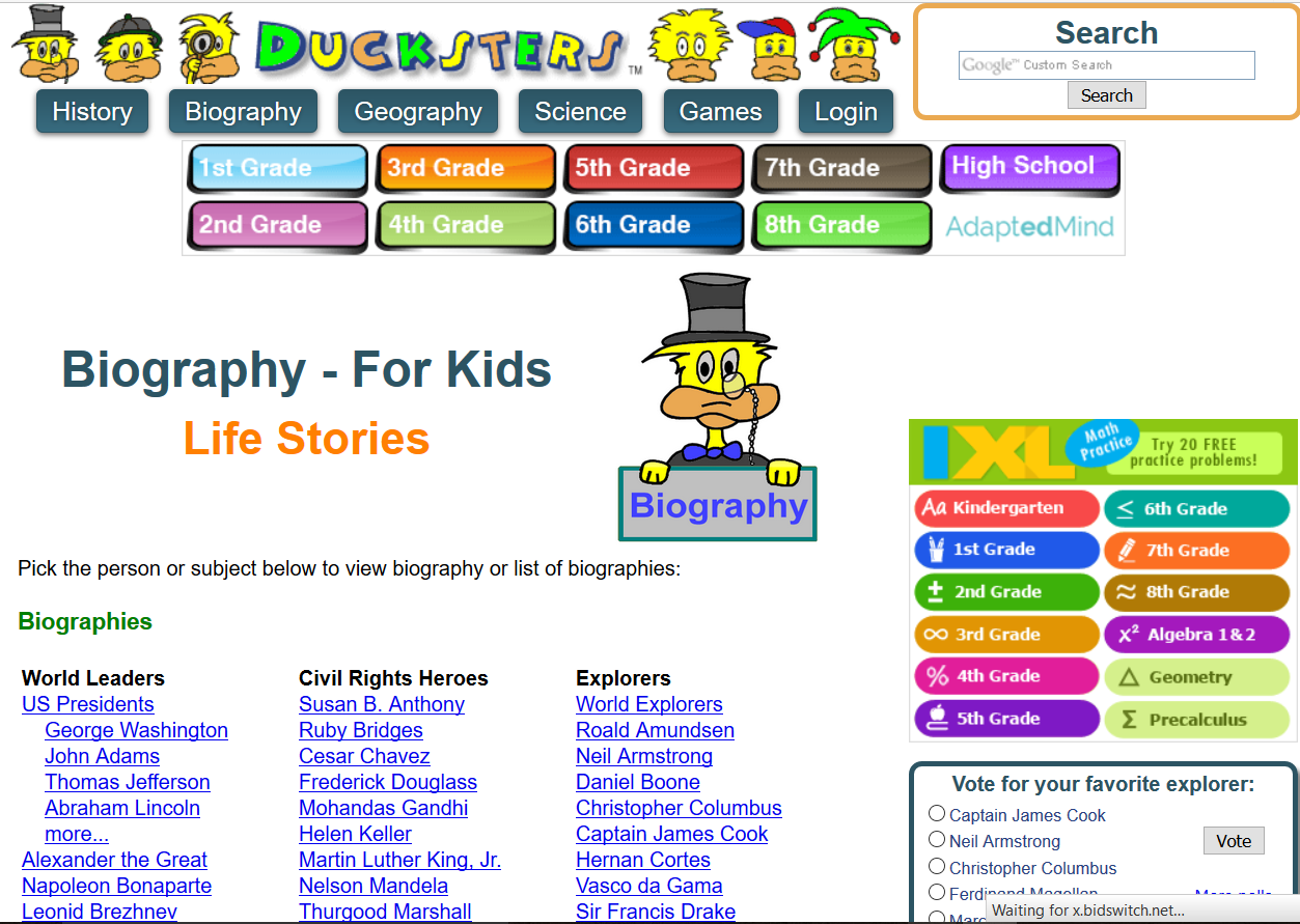 Ducksters Biography for Kids