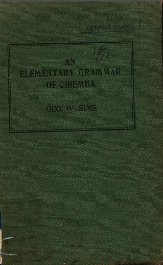 An Elementary Grammar of Cibemba