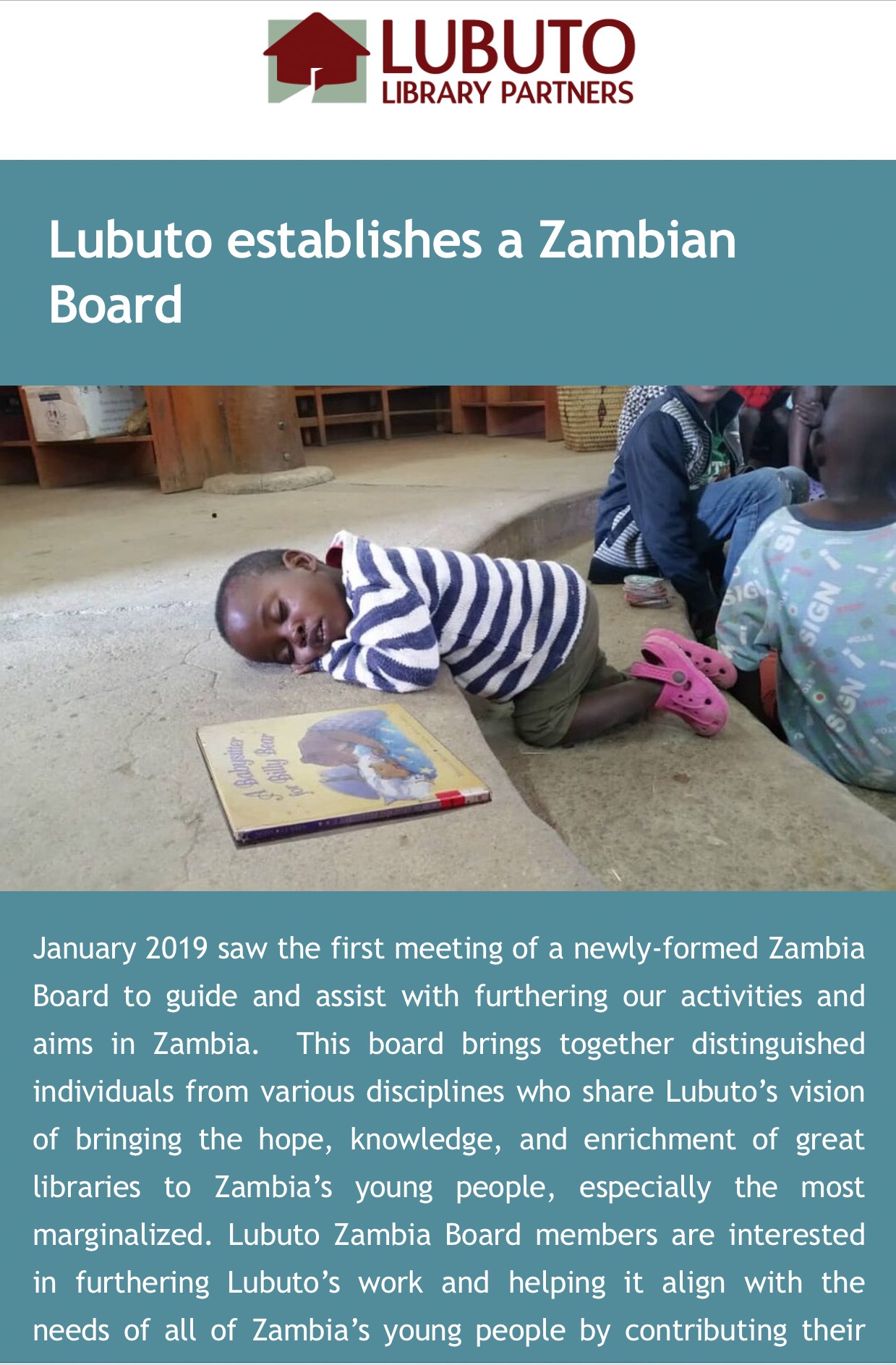 Lubuto establishes a Zambian Board