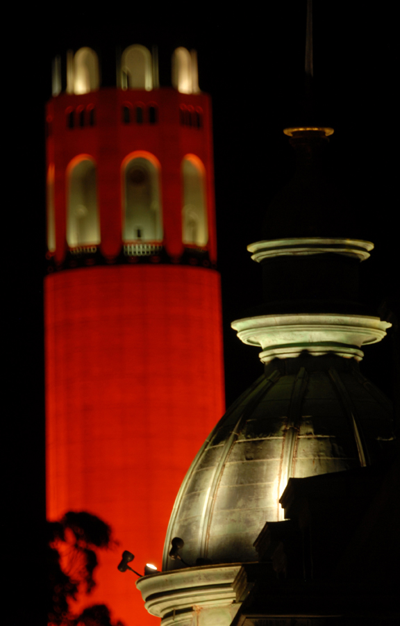 Sentinel Dome and Orange Coit Tower. San Francisco California 2010 © Kalman N. Muller