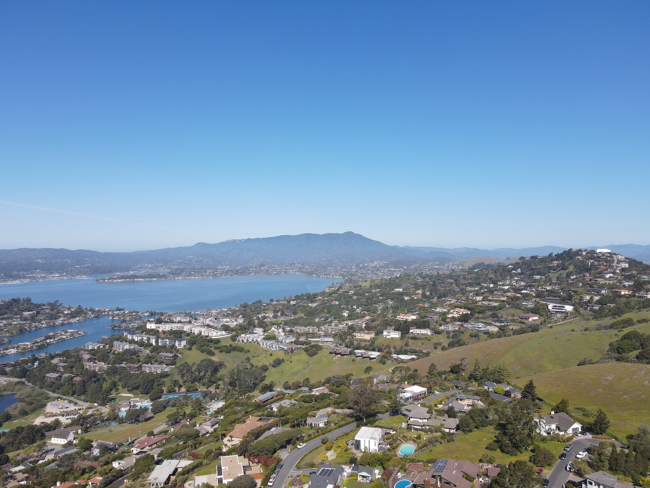 Tiburon CA, Richardson Bay and Mt Tam at the distance