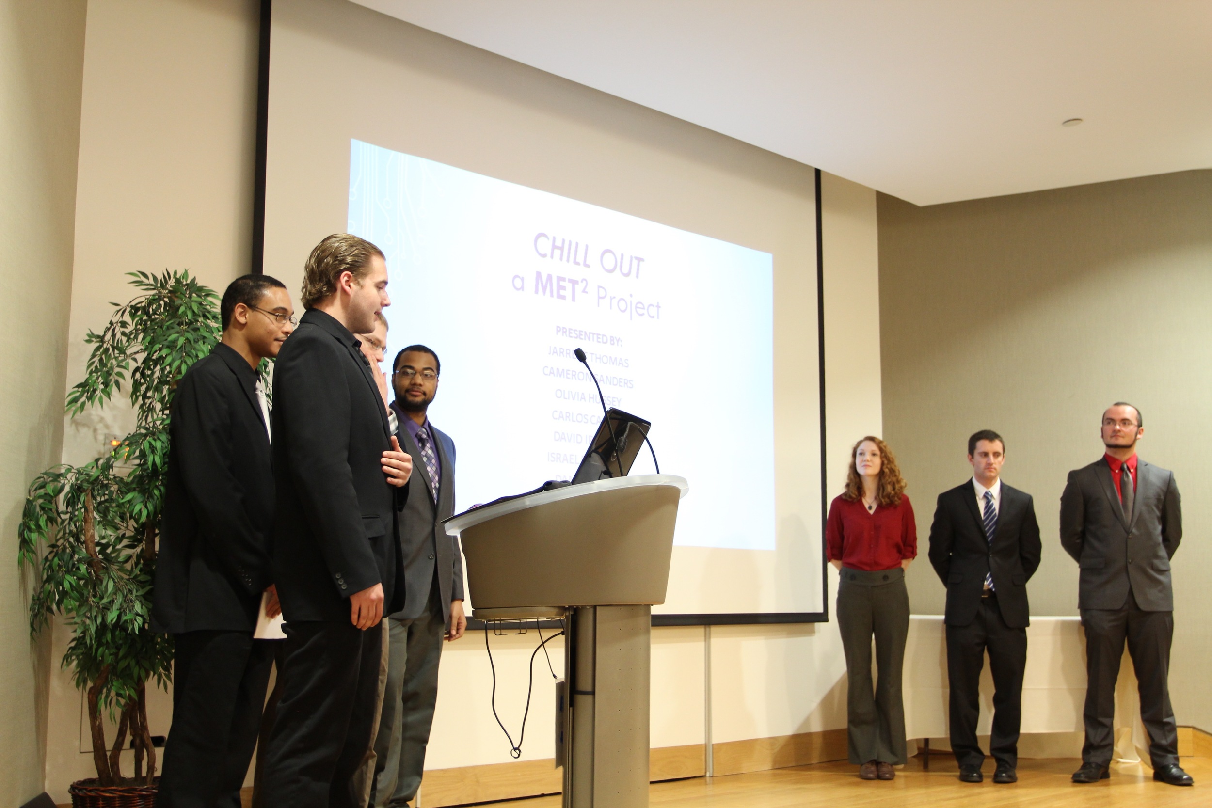 Chill Out Team: Jarret Thomas (Team Lead, QVCC), Israel Branham (QVCC), Carlos Cabral (GCC), Cameron Sanders (QVCC), Olivia Hussey (QVCC), Dan Kelleher (CCSU), David Ireland (QVCC).