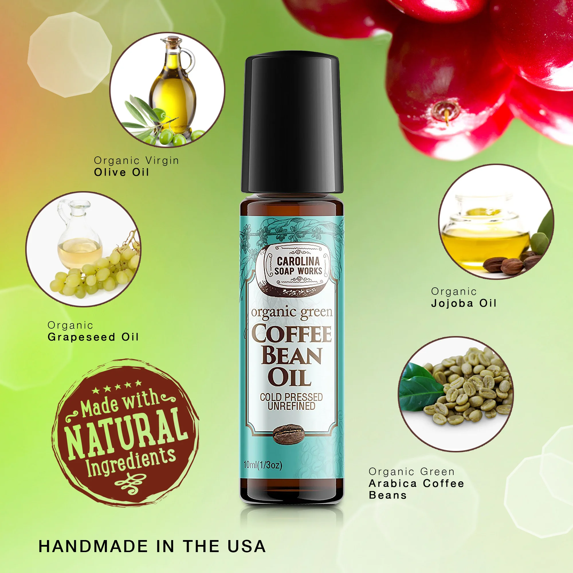 Organic Green Coffee Bean Oil, Cold Pressed, Unrefined, 100 Natural