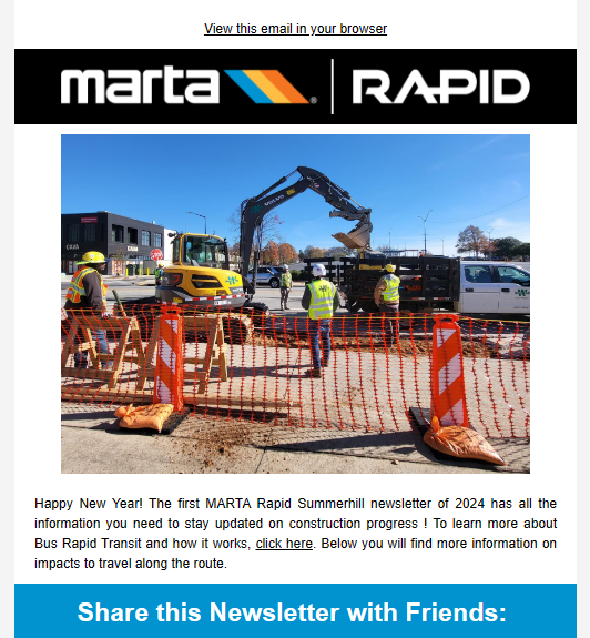 MARTA RAPID Summerhill newsletter !