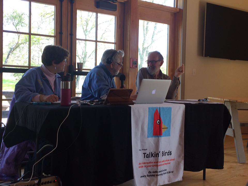 From the left: Debbie Bleacher, Ray Brown, and Trevor Lloyd-Evans broadcasting live on Sunday, April 30 from Wildlands Trust.