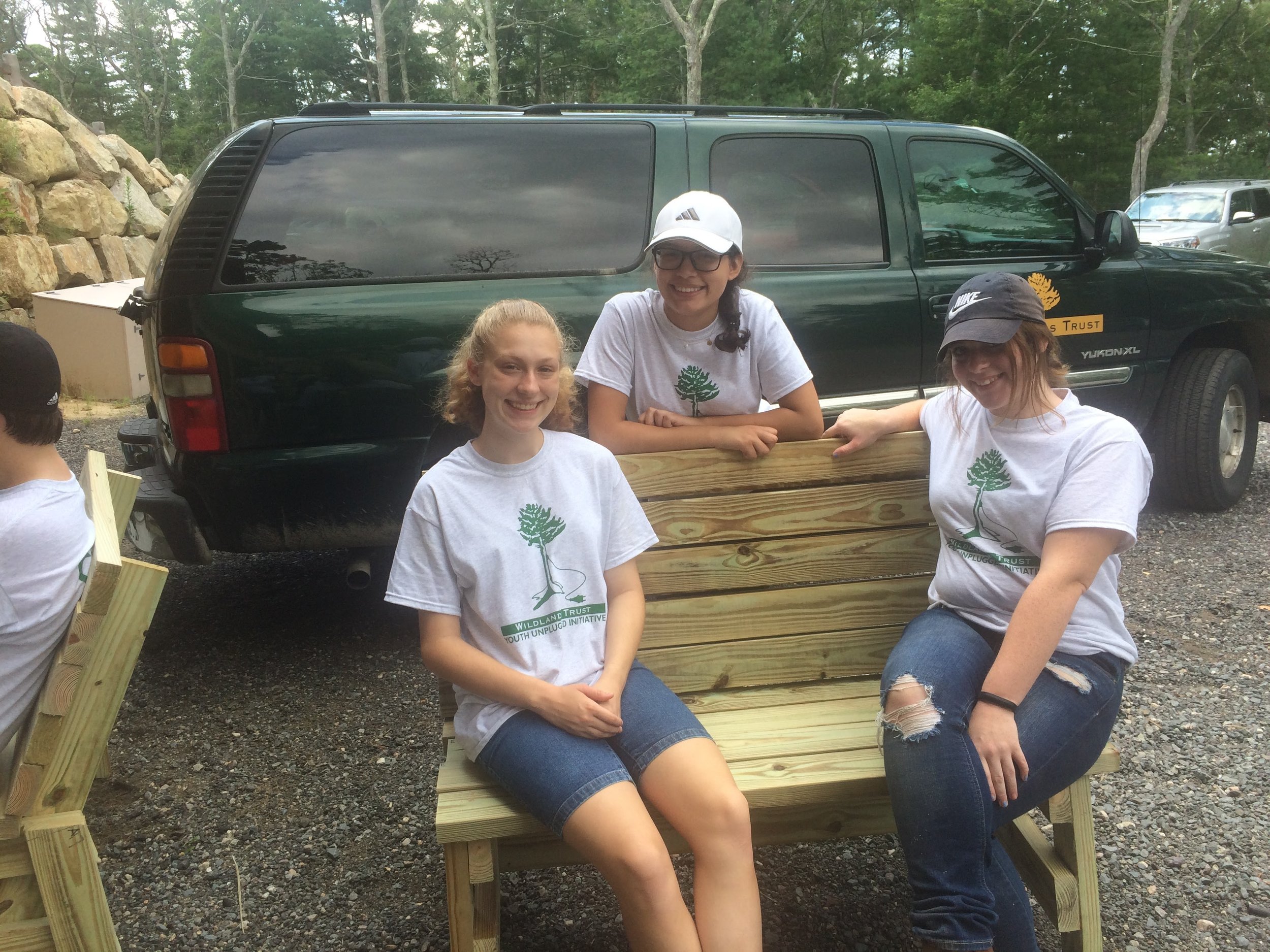Day One: Bench building in the Wildlands workshop and Geocaching at Emery Preserve, Plymouth