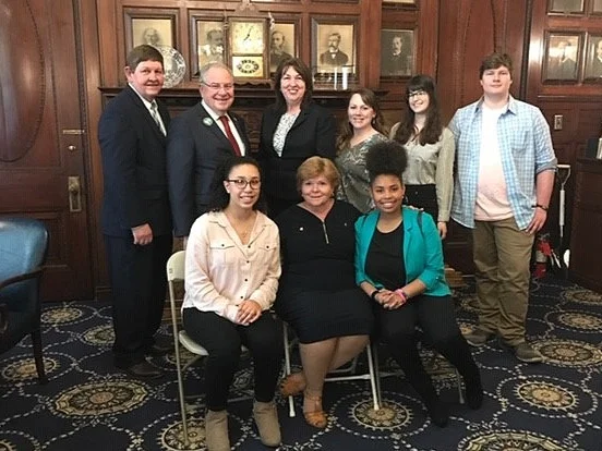 Brockton High teacher and Envirothon coach Joyce Voorhis received the 2019 Secretary's Award for Excellence in Energy and Environmental Education for the second time in 3 years. Her students and Wildlands staff accepted this award with her on May 6, 2019 at the MA State House, where they met Speaker of the House Robert DeLeo on a behind the scenes tour with State Representatives Claire Cronin and Gerry Cassidy.