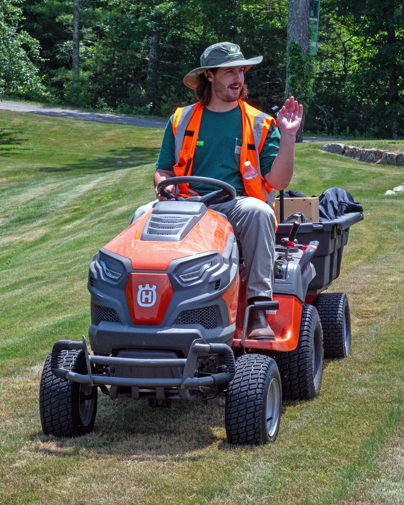 Callahan gets the lawn ready