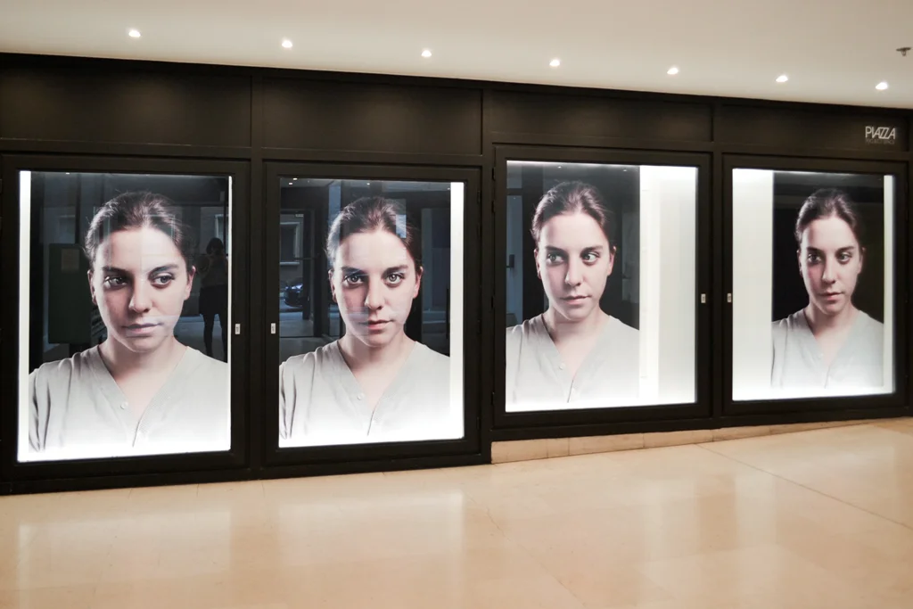 Pauline Miko. Olivia. Portrait of a woman in four sequences (installation view) Photography Pauline Miko