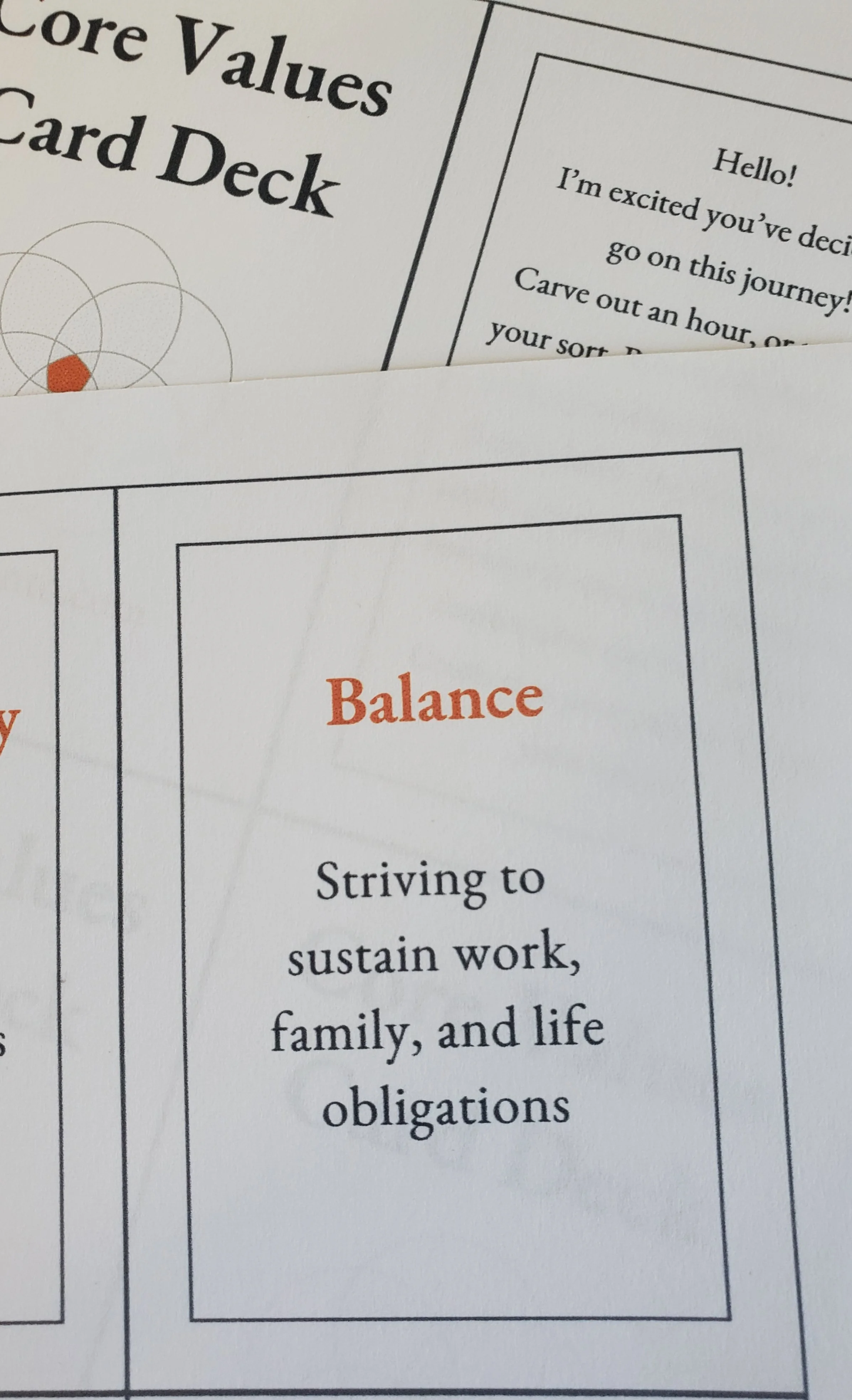 Core Values Card Deck + white border