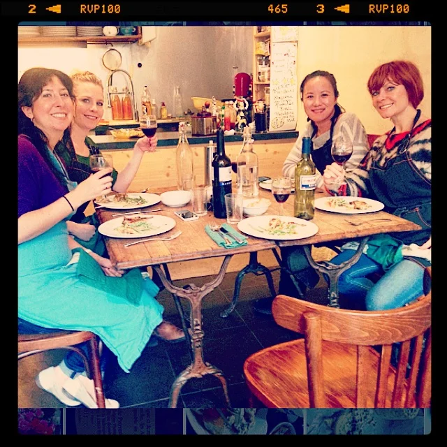  Enjoying the most delicious meal we made together after class with the very talented Miss Lunch in Paris.&nbsp; 