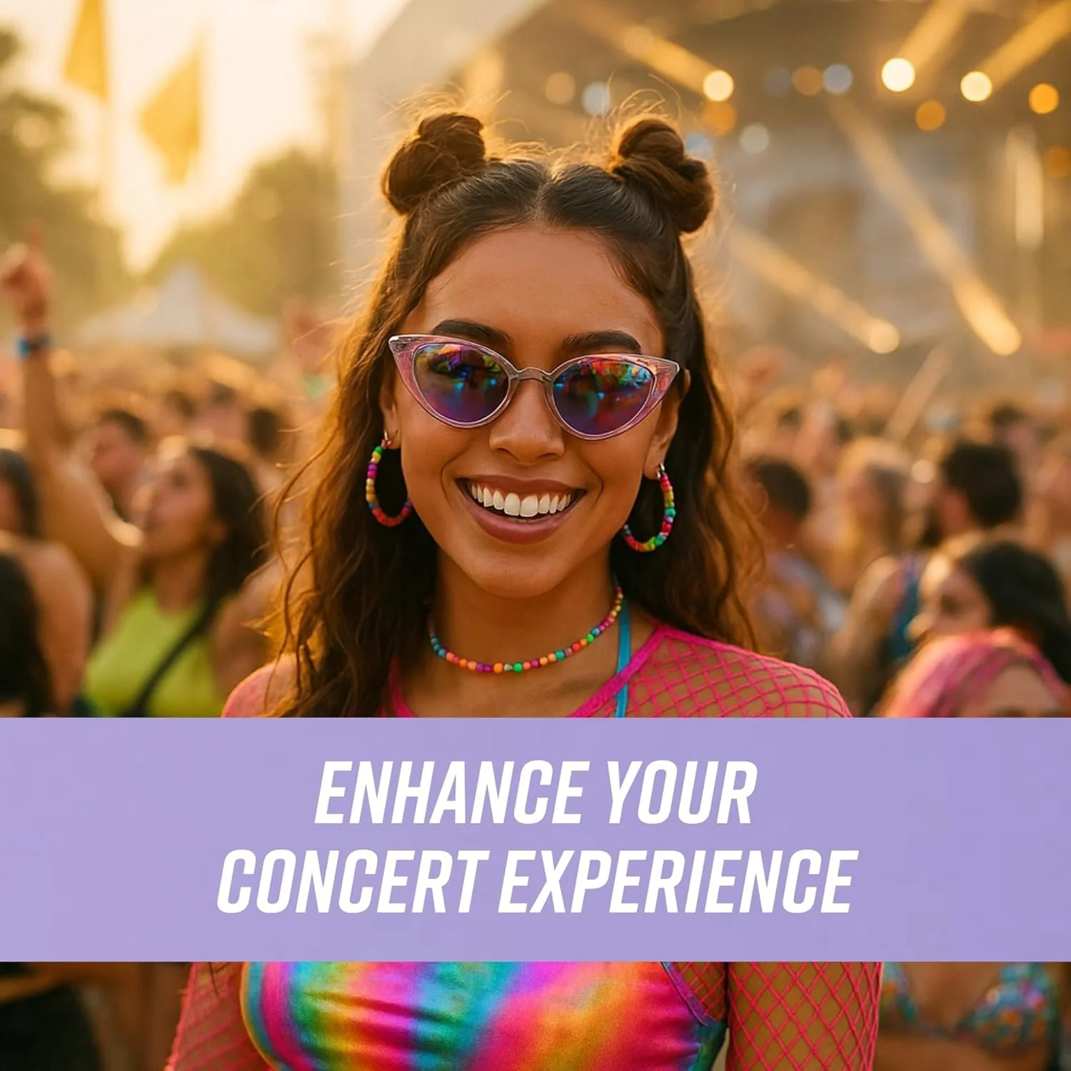Woman at Concert with Vibes Earplugs