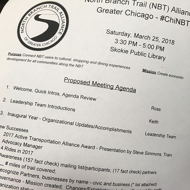 We attended this afternoon's @northbranchtrailalliance meeting. Look for some cool rides this season #BikeCHI #womenbikechicago #letsbike