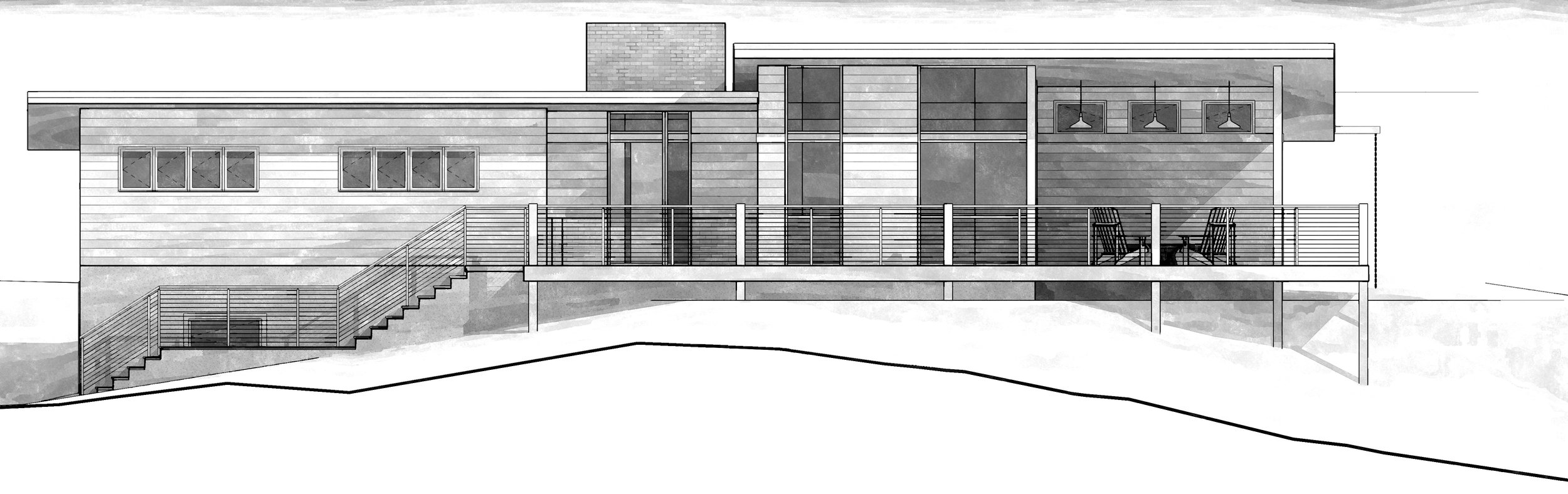 South elevation of the “hebron hill house”…